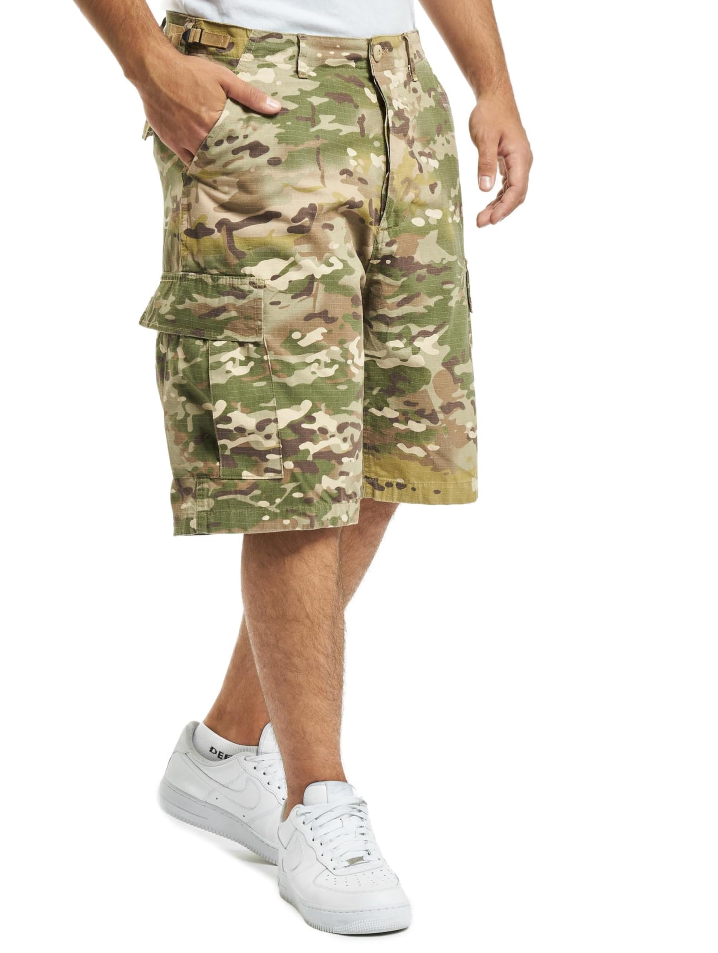 Brandit Men’s BDU Shorts Woodland – Vintage Military Cargo Shorts