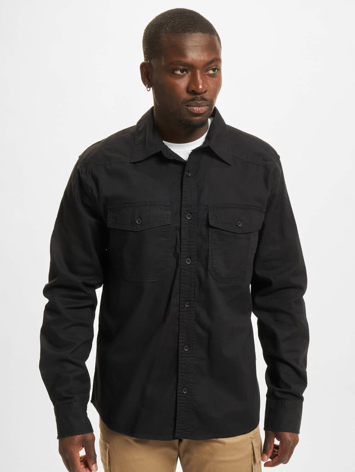 Brandit Flannel Shirt Long Sleeve Black