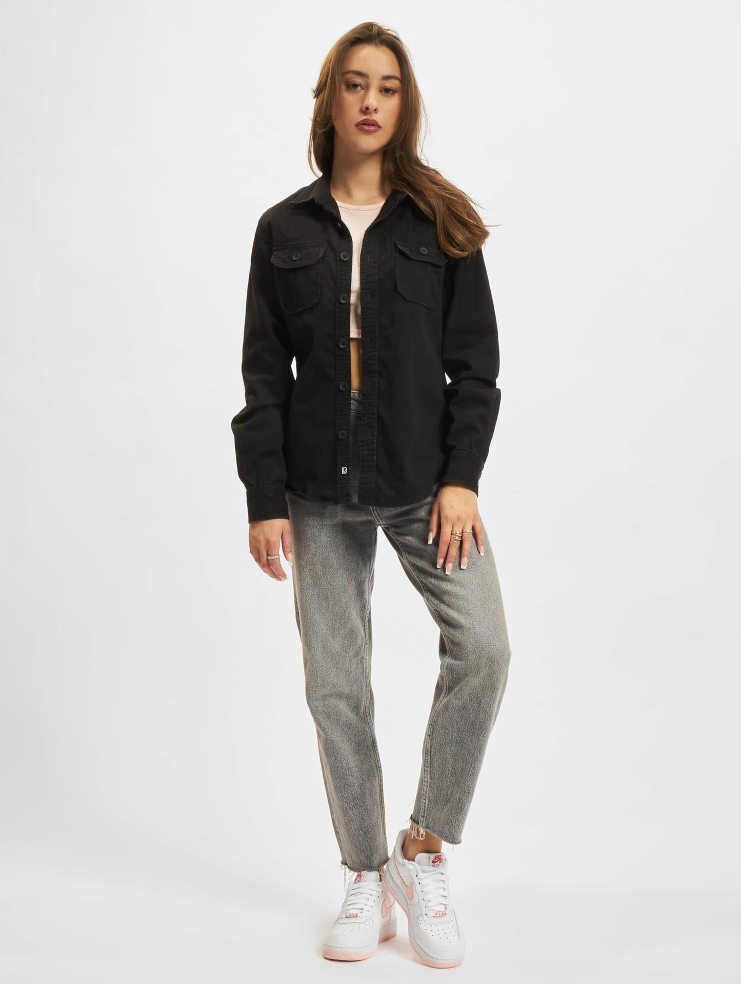 Brandit Ladies Vintage Shirt Longsleeve Black – Women’s Casual Military Style