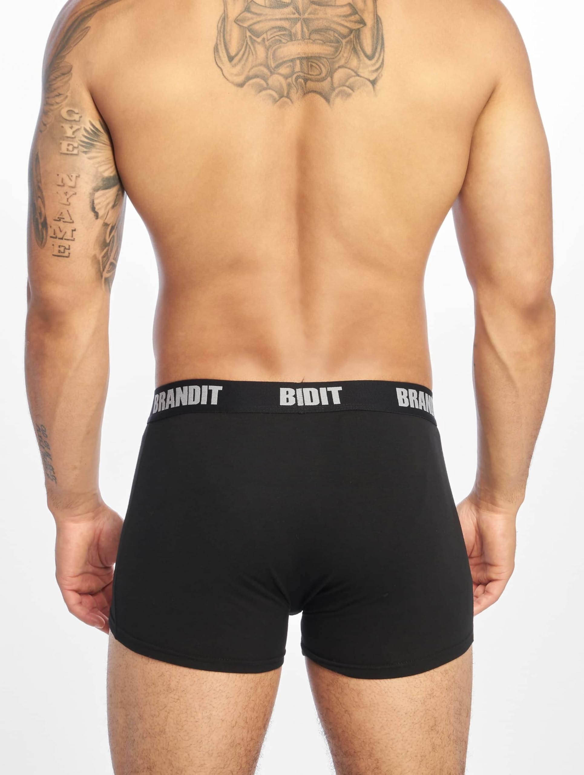 Brandit Men’s Boxer Shorts Logo 2-Pack Dark Camo/Black – Cotton Underwear