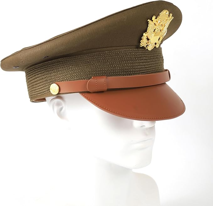 Mil-Tec US Officer Visor Hat with Insignia Olive