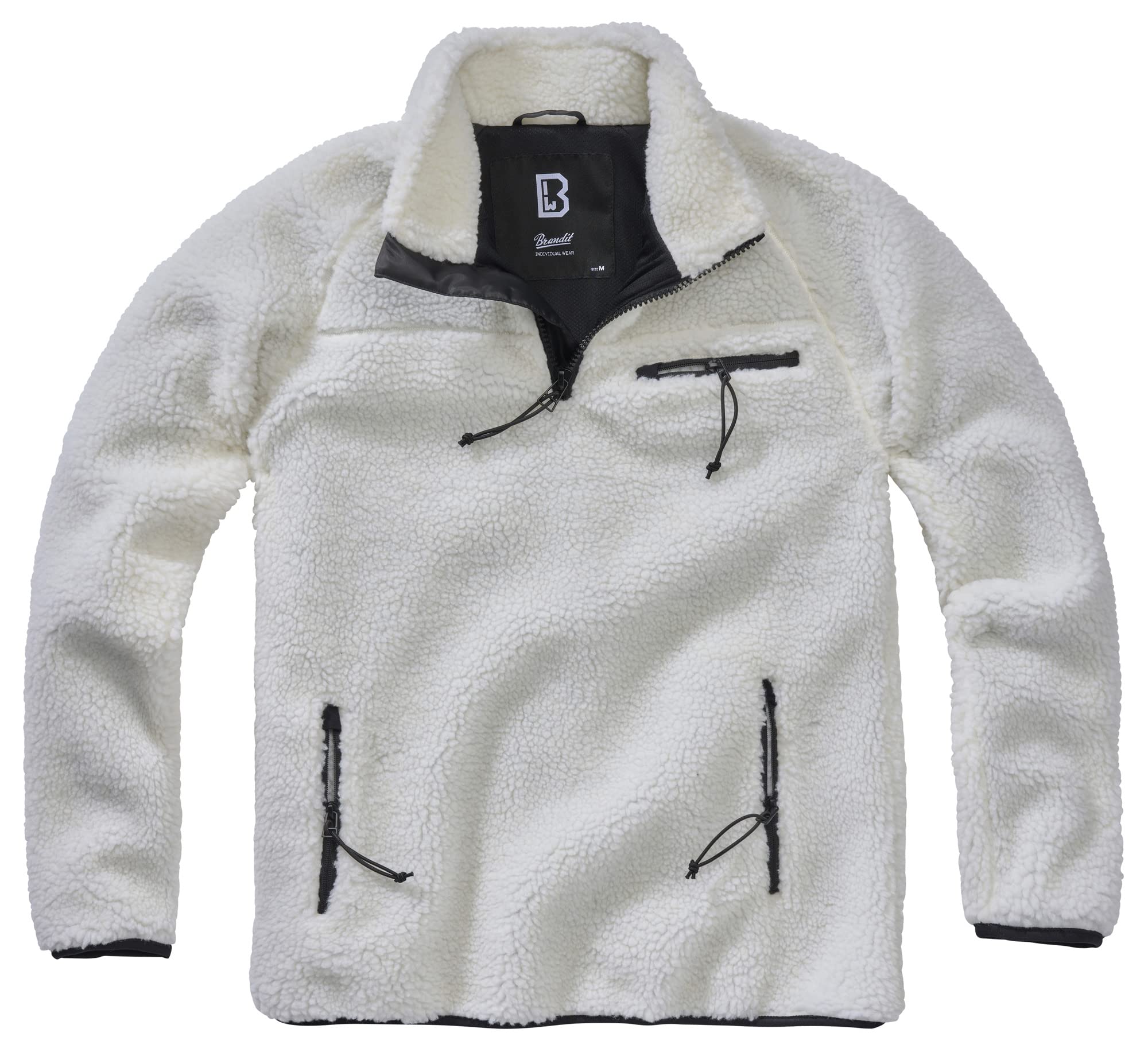 Brandit Men’s Teddyfleece Troyer White 3XL | Warm Pullover Outdoor Sweater