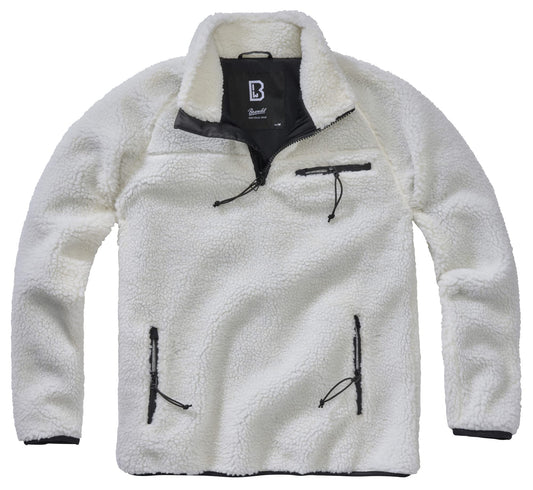 Brandit Men’s Teddyfleece Troyer White 3XL | Warm Pullover Outdoor Sweater