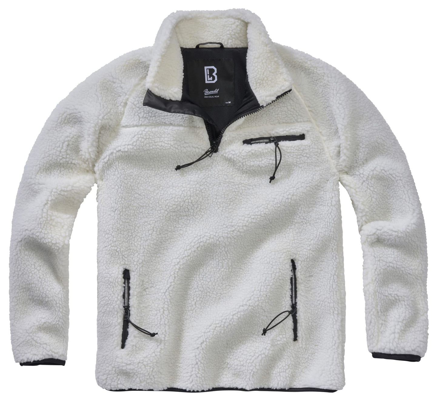 Brandit Men’s Teddyfleece Troyer White 5XL | Warm Pullover Outdoor Sweater
