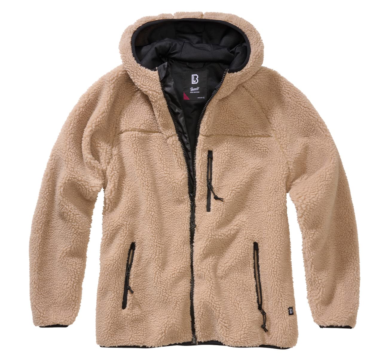 Brandit Women’s Winter Teddyfleece Jacket Camel 3XL – Warm Hooded Coat