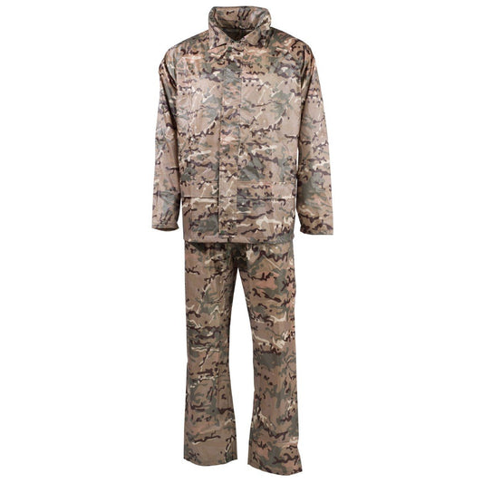 MFH Men’s 2-Piece Rain Suit – Operation Camo Waterproof Jacket & Pants