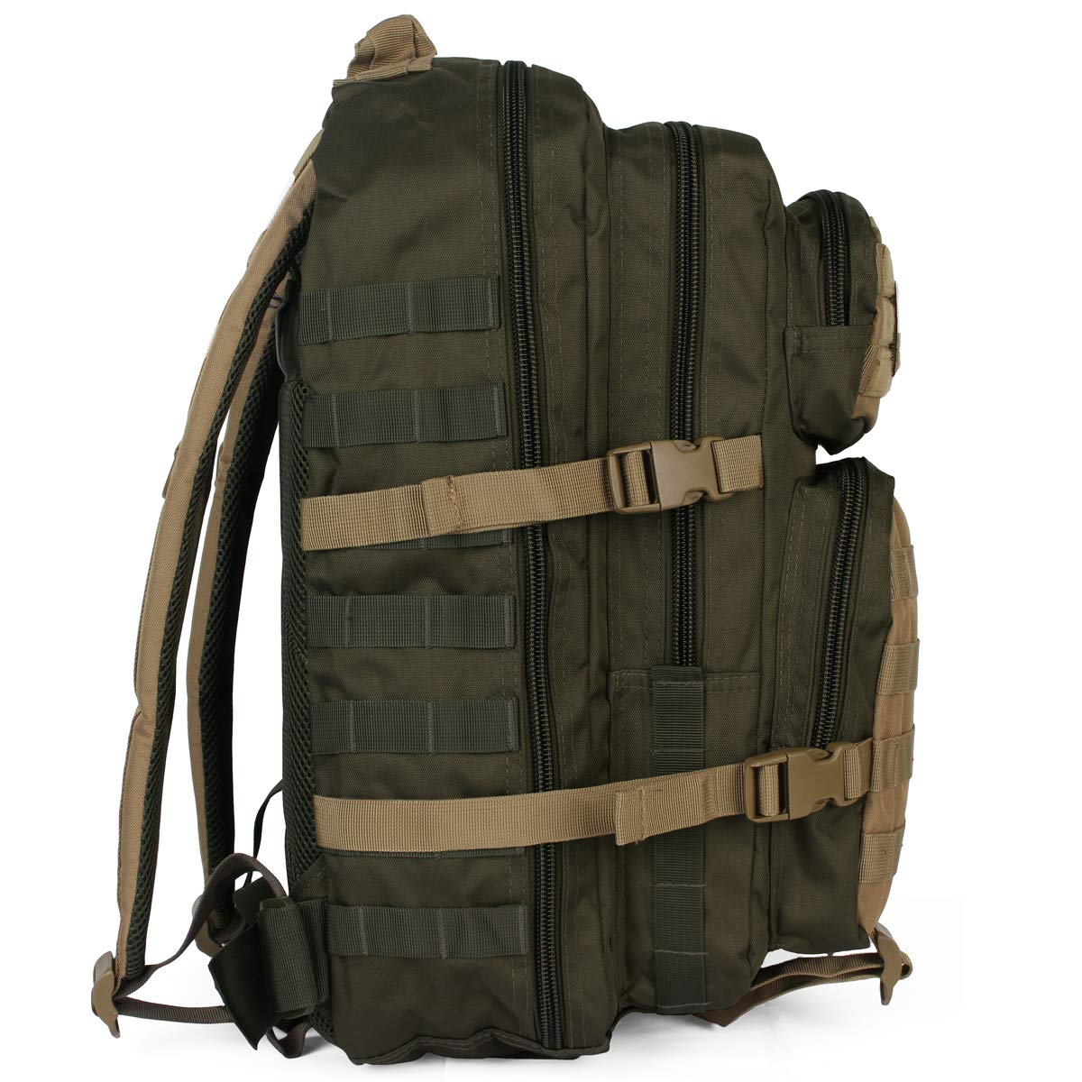 Mil-Tec Ranger Assault Pack Green/Coyote 36L – Tactical MOLLE Outdoor Backpack