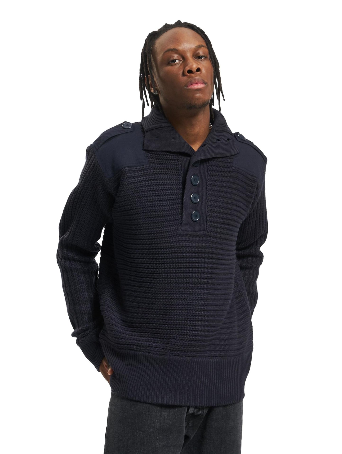 Brandit Men’s Alpin Pullover Troyer Olive | Warm Knit Outdoor Sweater