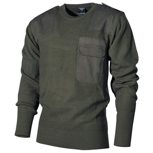MFH Classic Jumper – Olive German Army Sweater with Pocket 52