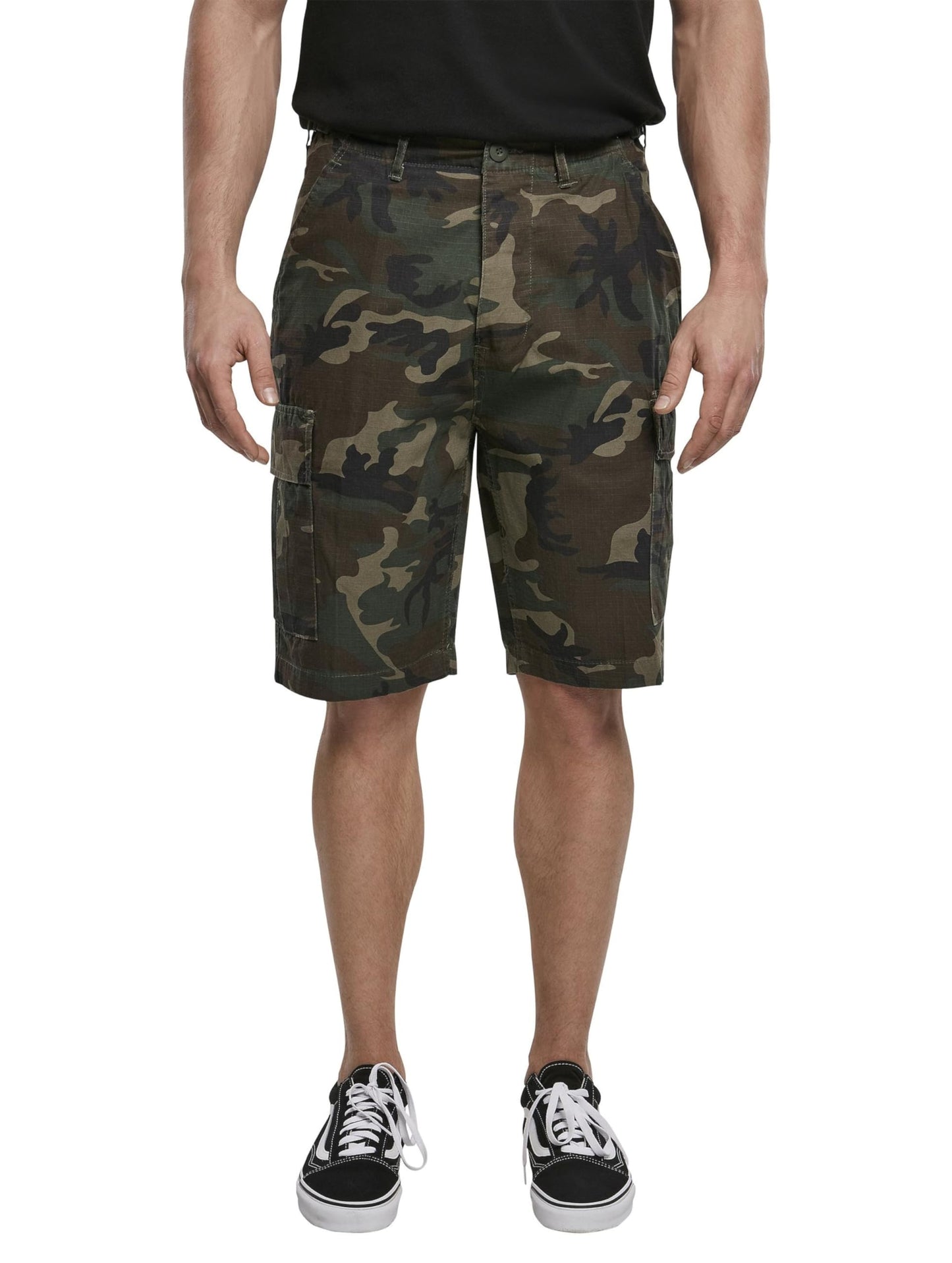 Brandit Men’s BDU Shorts Woodland – Vintage Military Cargo Shorts