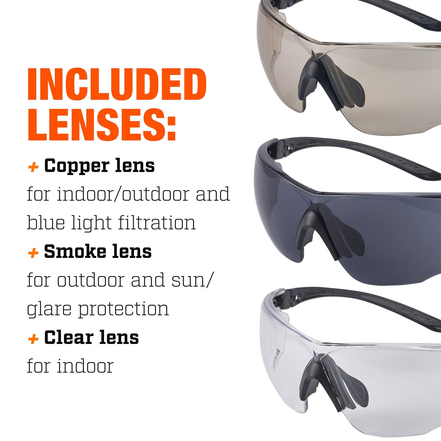 Bollé Combat Ballistic Glasses – Clear, Smoke & ESP Lenses Black Frame