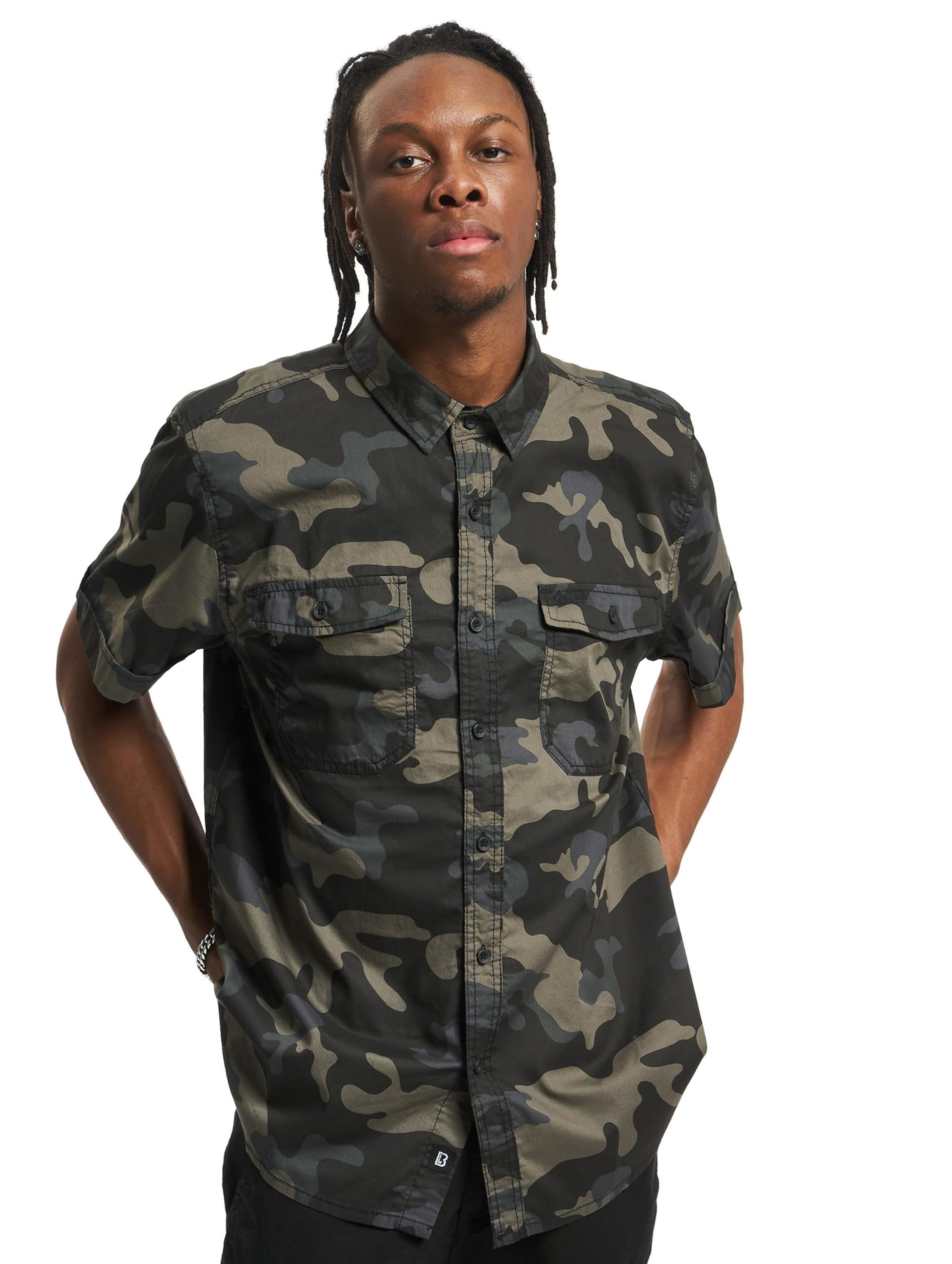 Brandit Men’s Western Shirt – Classic Cowboy Style Button-Up Casual Shirt