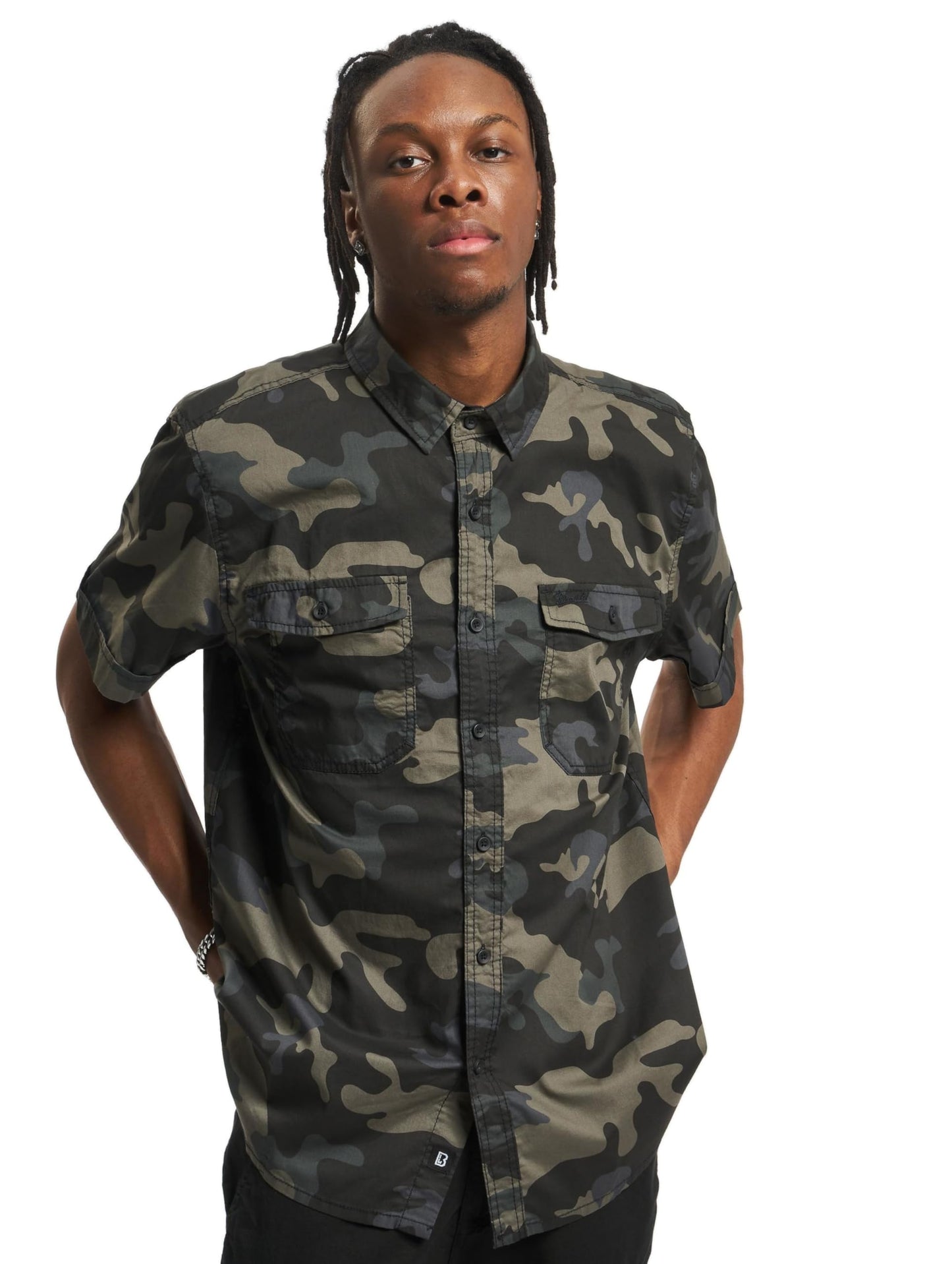 Brandit Men’s Western Shirt – Classic Cowboy Style Button-Up Casual Shirt