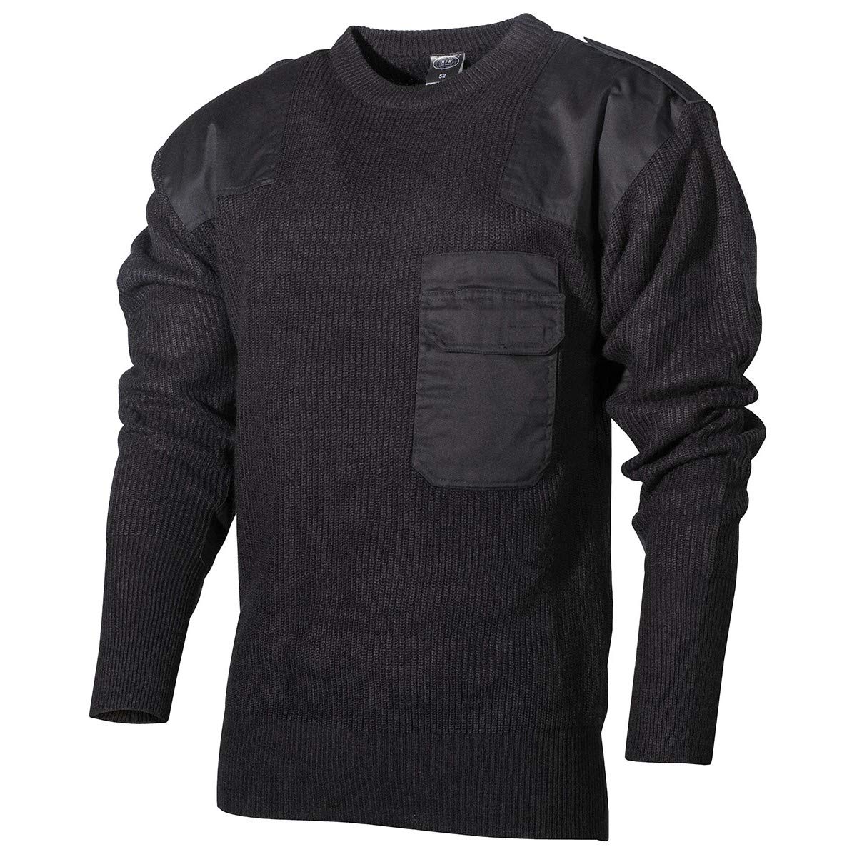 MFH German Army Pullover with Chest Pocket Black