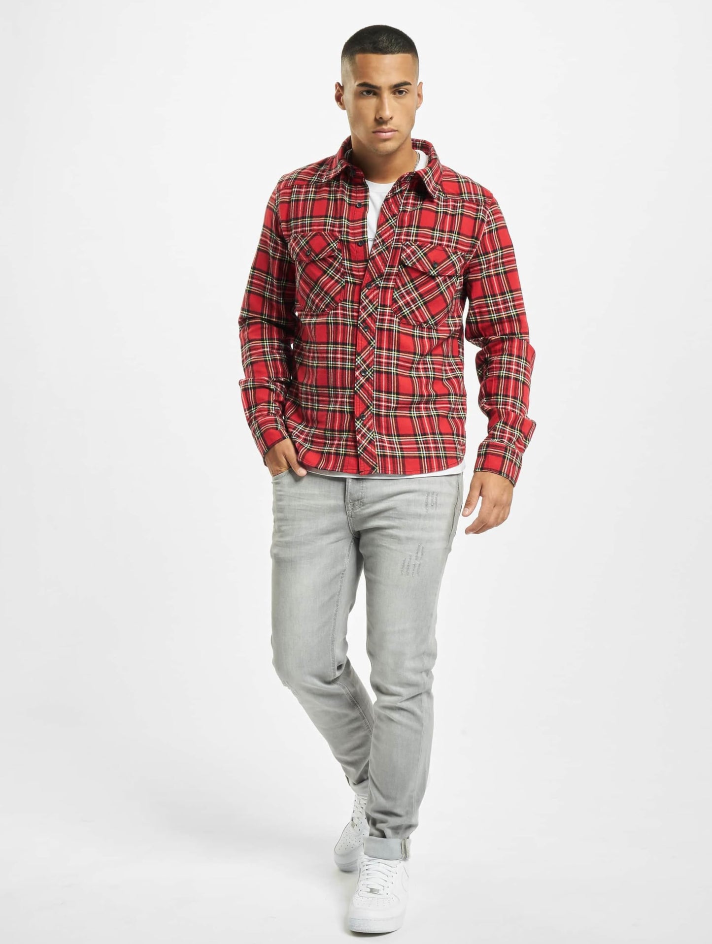 Brandit Men’s Check Shirt – Tartan Casual Flannel Style Button-Up, Size 6XL