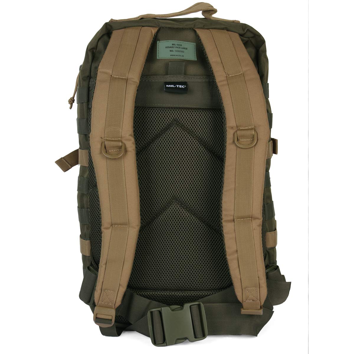 Mil-Tec Ranger Assault Pack Green/Coyote 36L – Tactical MOLLE Outdoor Backpack