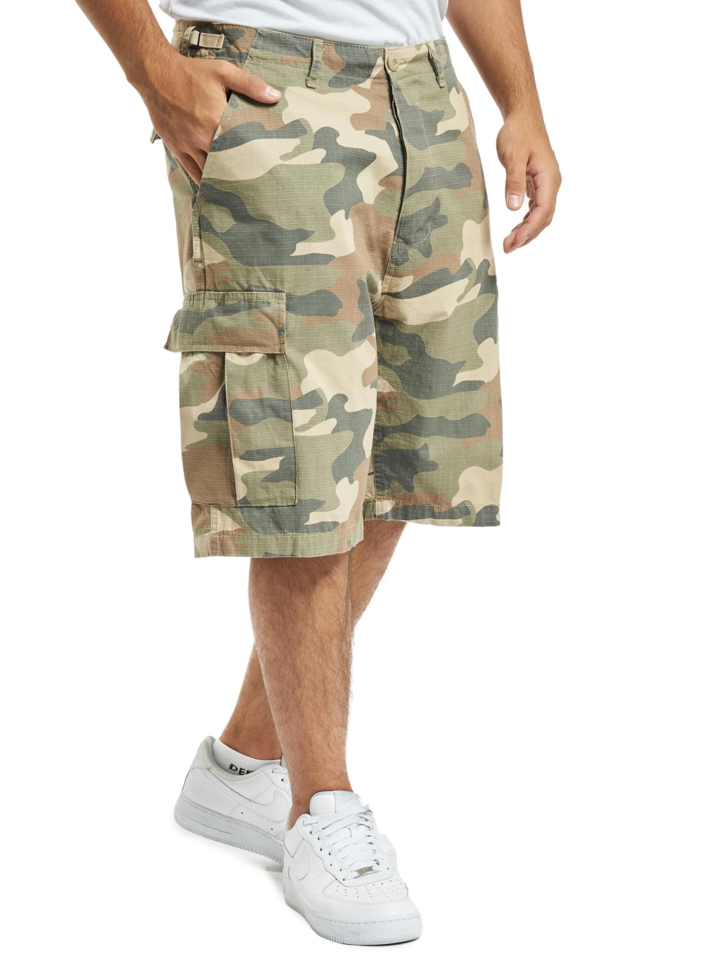 Brandit Men’s BDU Shorts Woodland – Vintage Military Cargo Shorts
