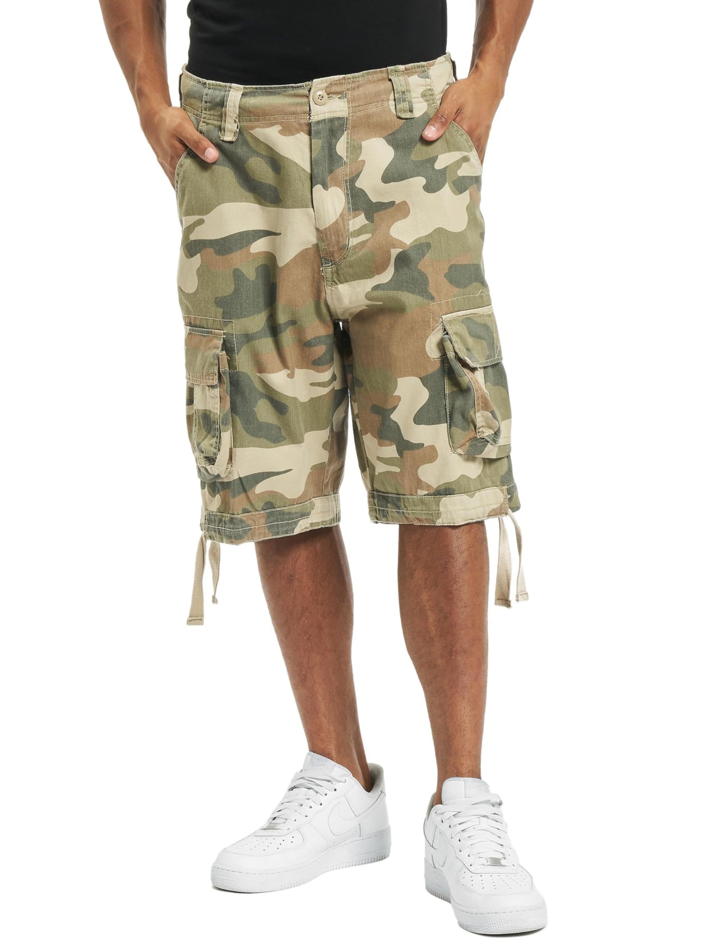 Brandit Men’s Urban Legend Shorts Light Woodland – Vintage Military Cargo Shorts 3XL