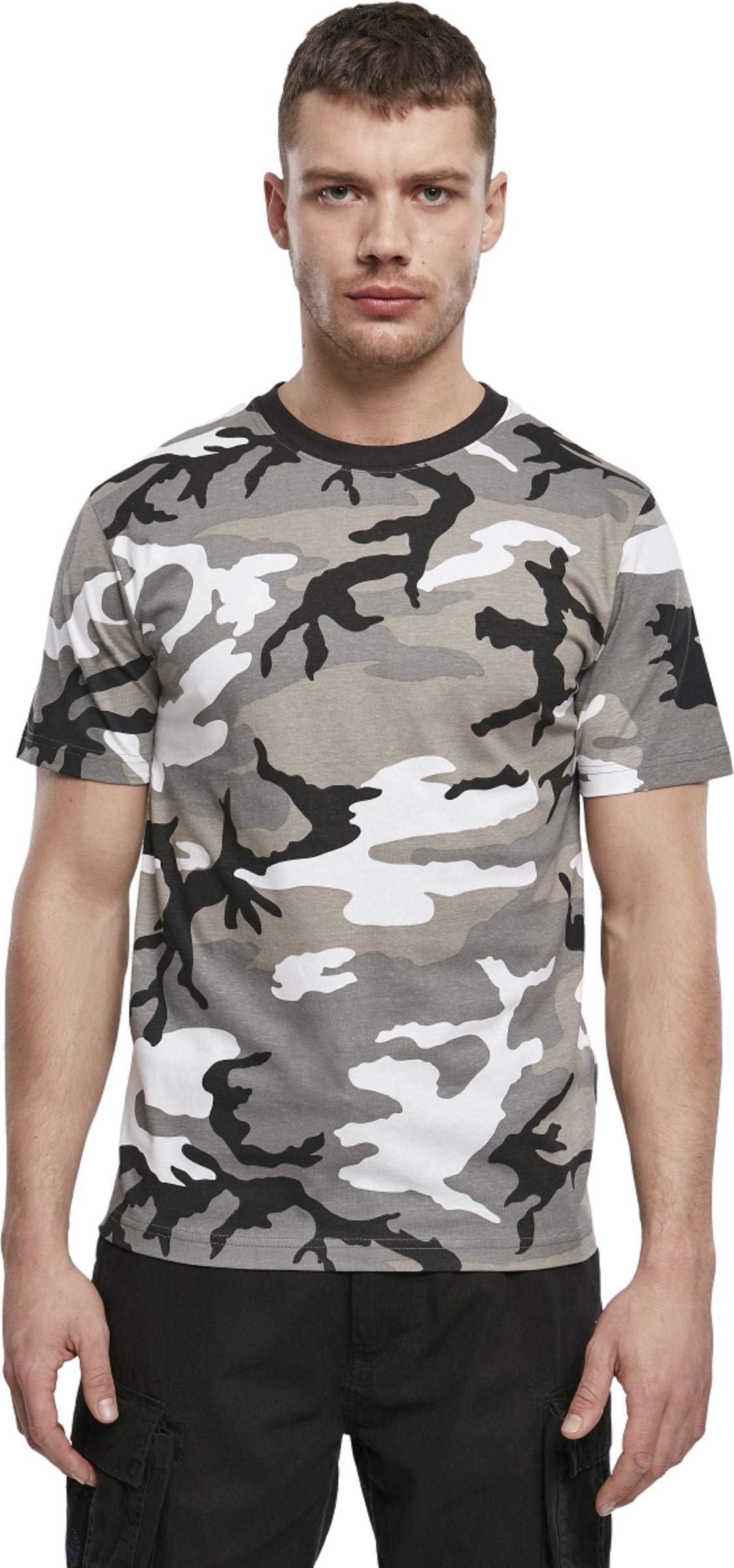 Brandit Men’s T-Shirt – Urban Camo Cotton Crew Neck Casual Outdoor Top, S