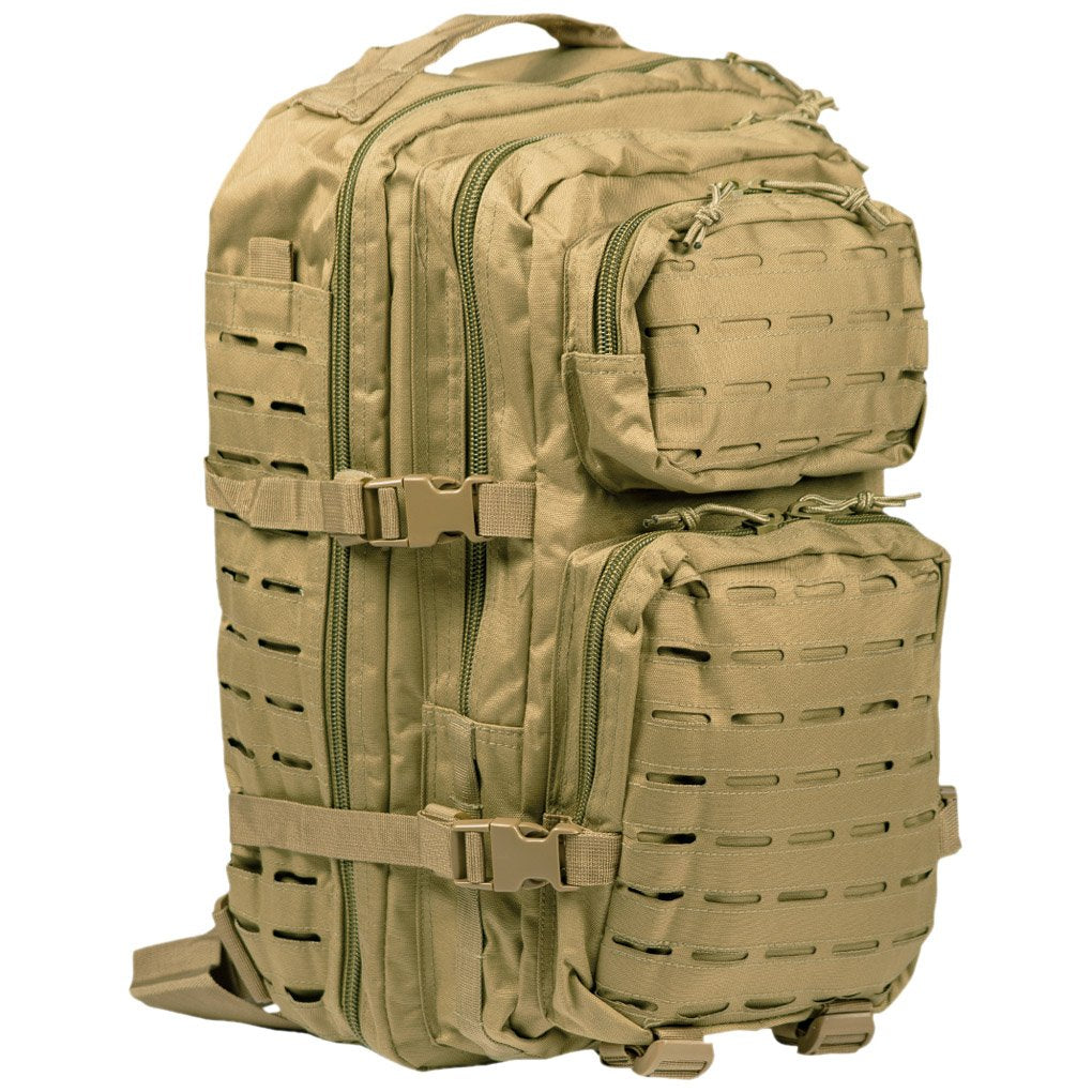 Mil-Tec US Assault Pack Laser Cut Coyote 20L – Tactical MOLLE Military Backpack