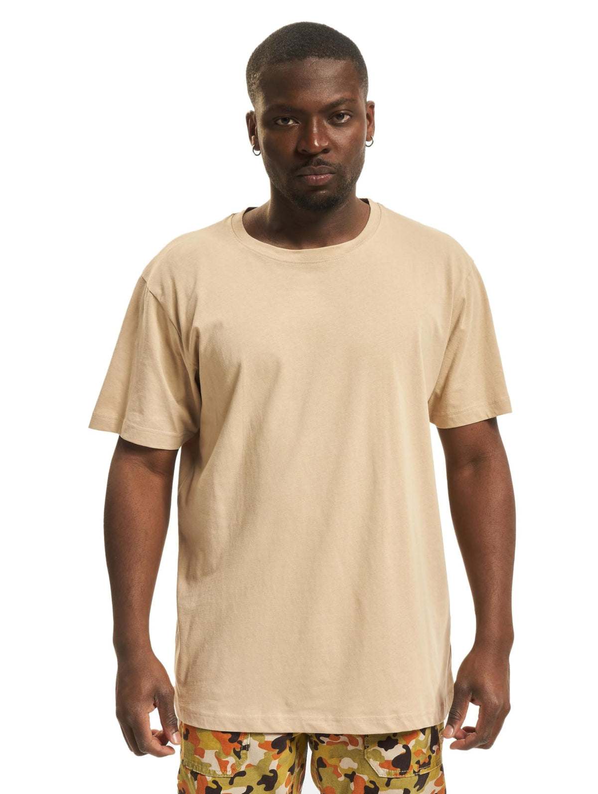 Brandit Men’s T-Shirt – Beige Cotton Crew Neck Casual Short Sleeve Top, L
