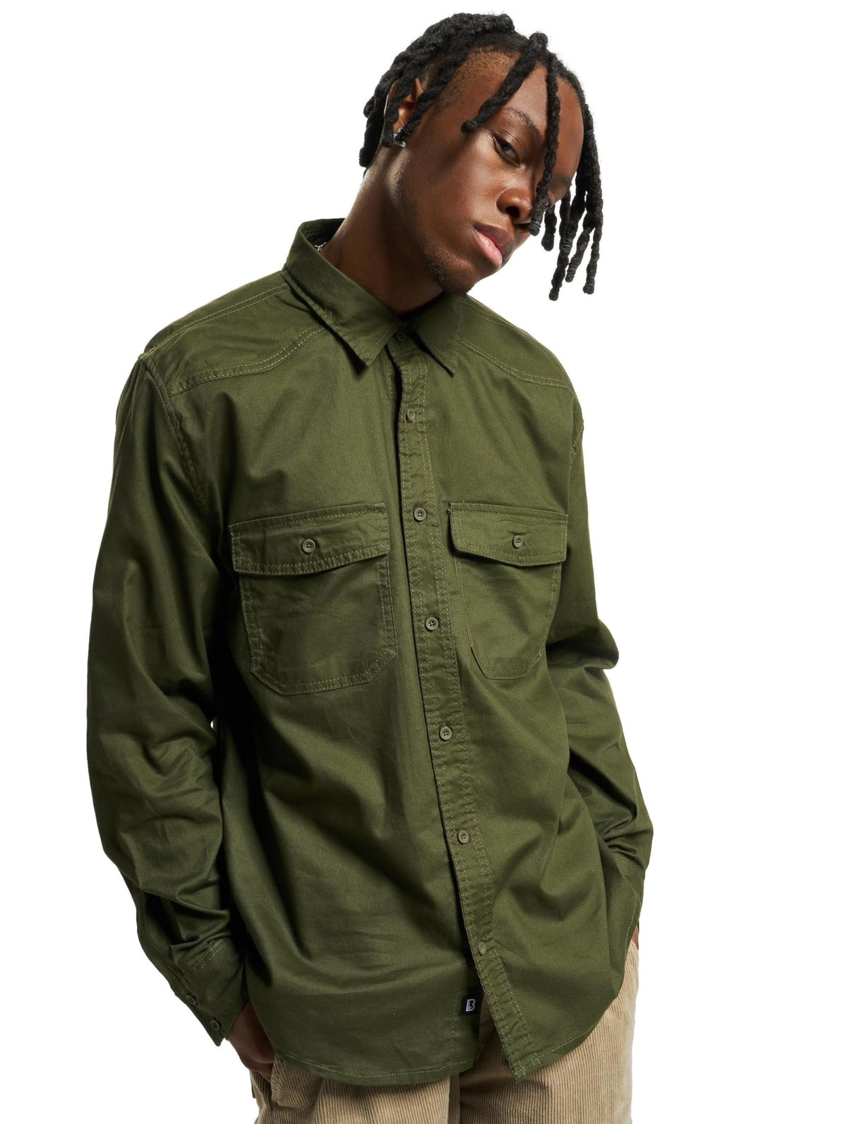 Brandit Flannel Shirt Long Sleeve Olive