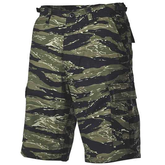 MFH Men's US BDU Bermuda Shorts Ripstop Tiger Stripe Size S