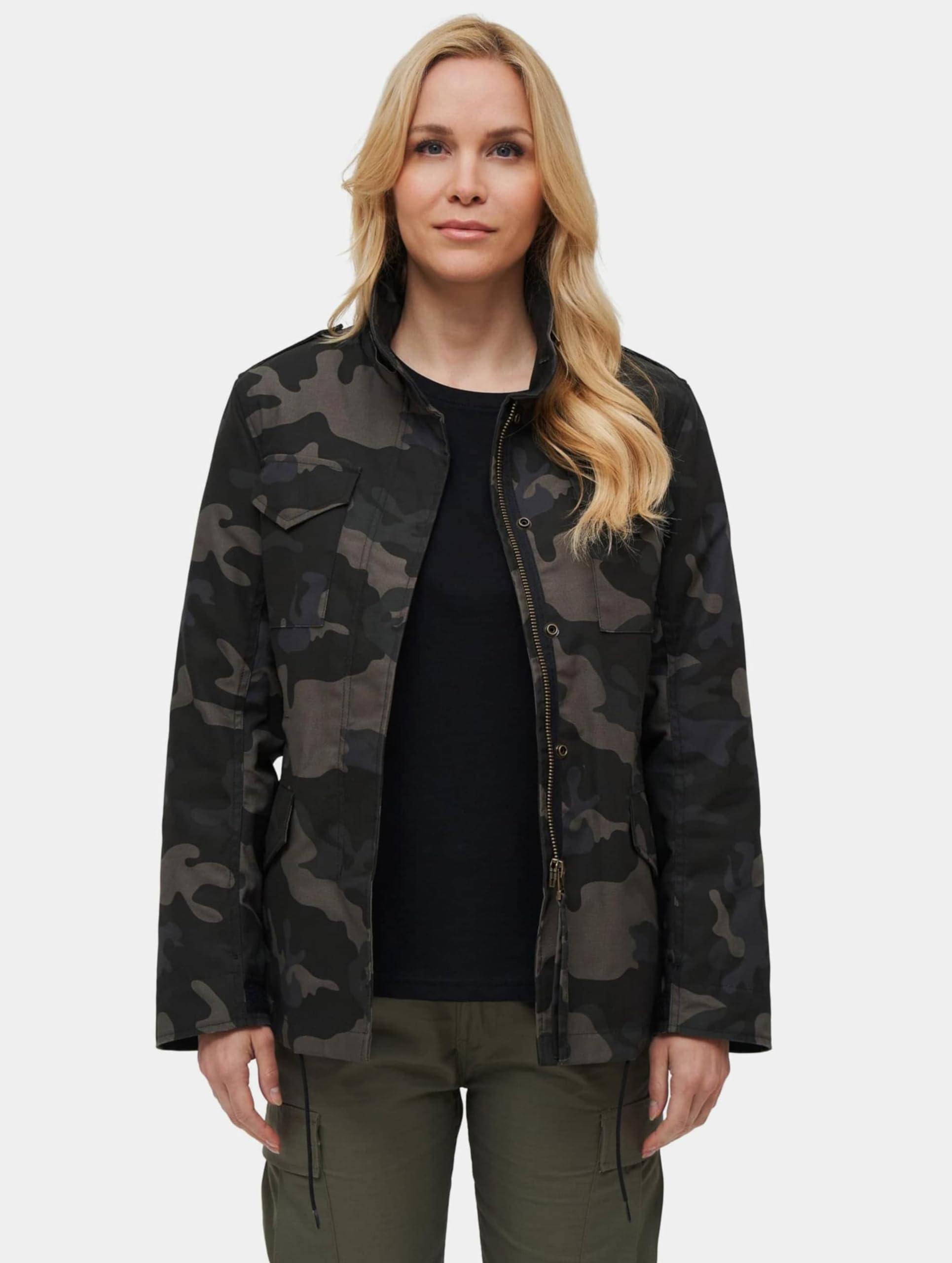 Brandit Women’s M65 Standard Winter Jacket – Dark Camo Military Parka, Size XL