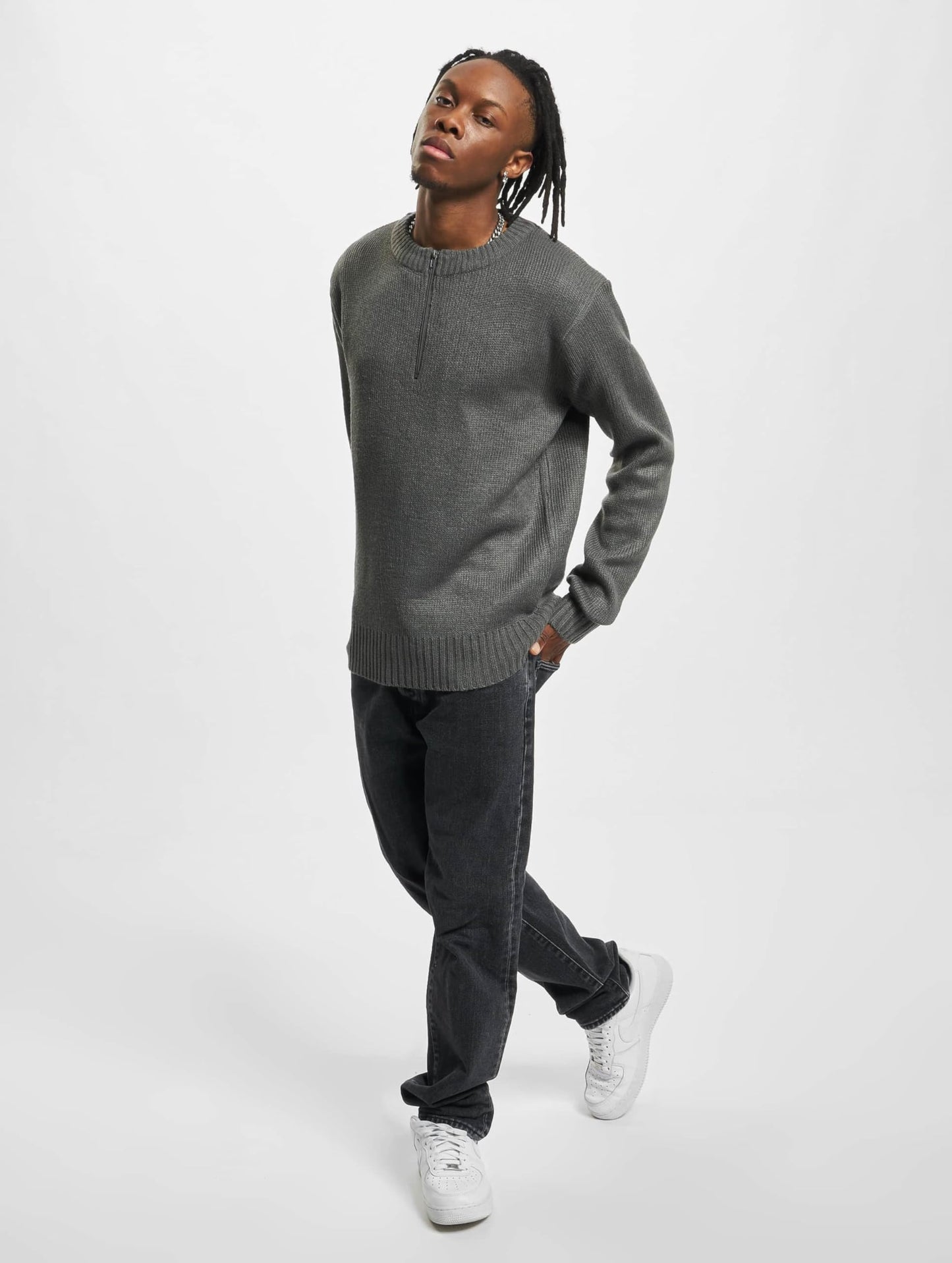 Brandit Men’s Armee Pullover Troyer Olive | Warm Military Knit Sweater