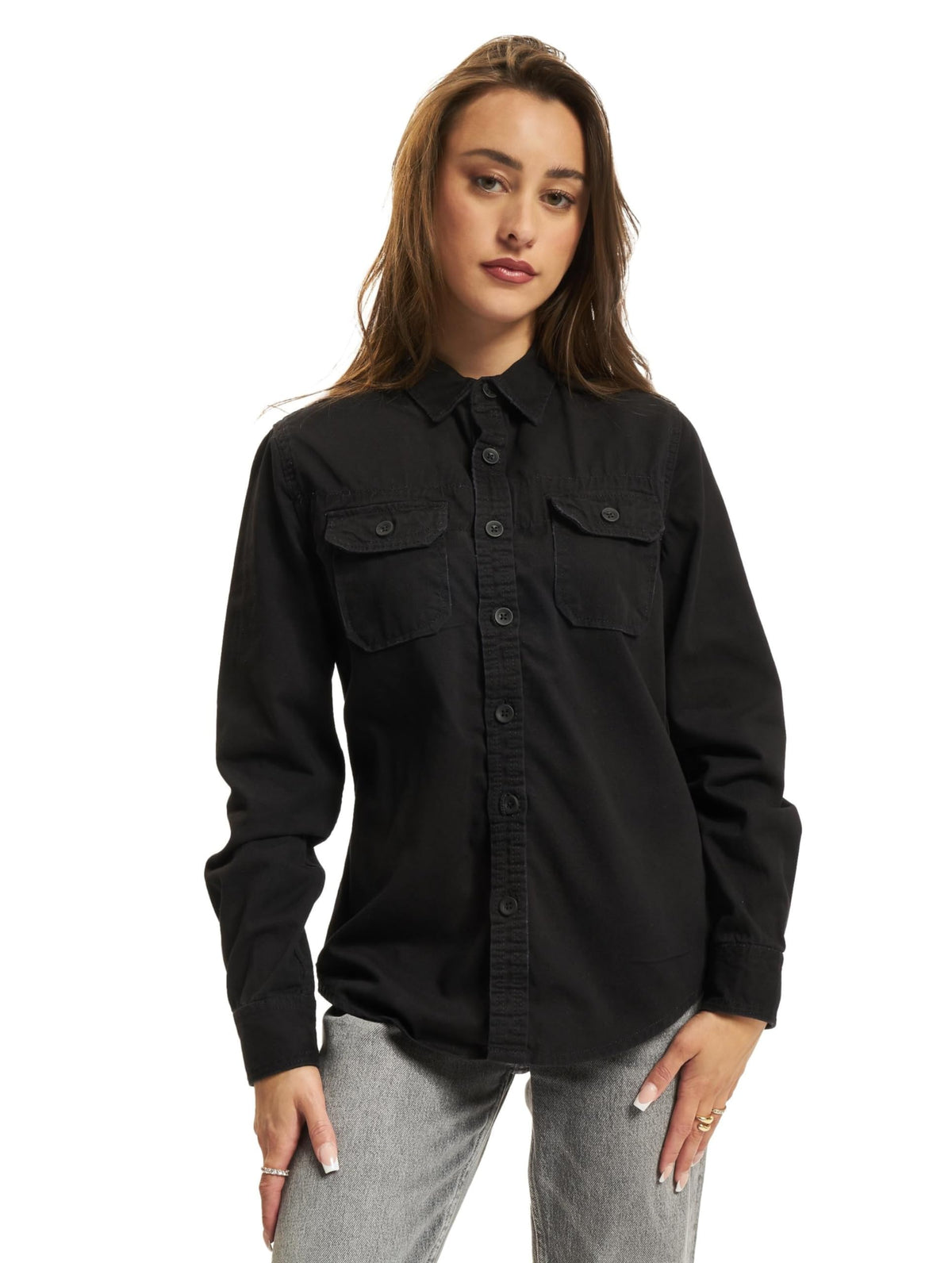 Brandit Women Vintage Shirt Long Sleeve Black