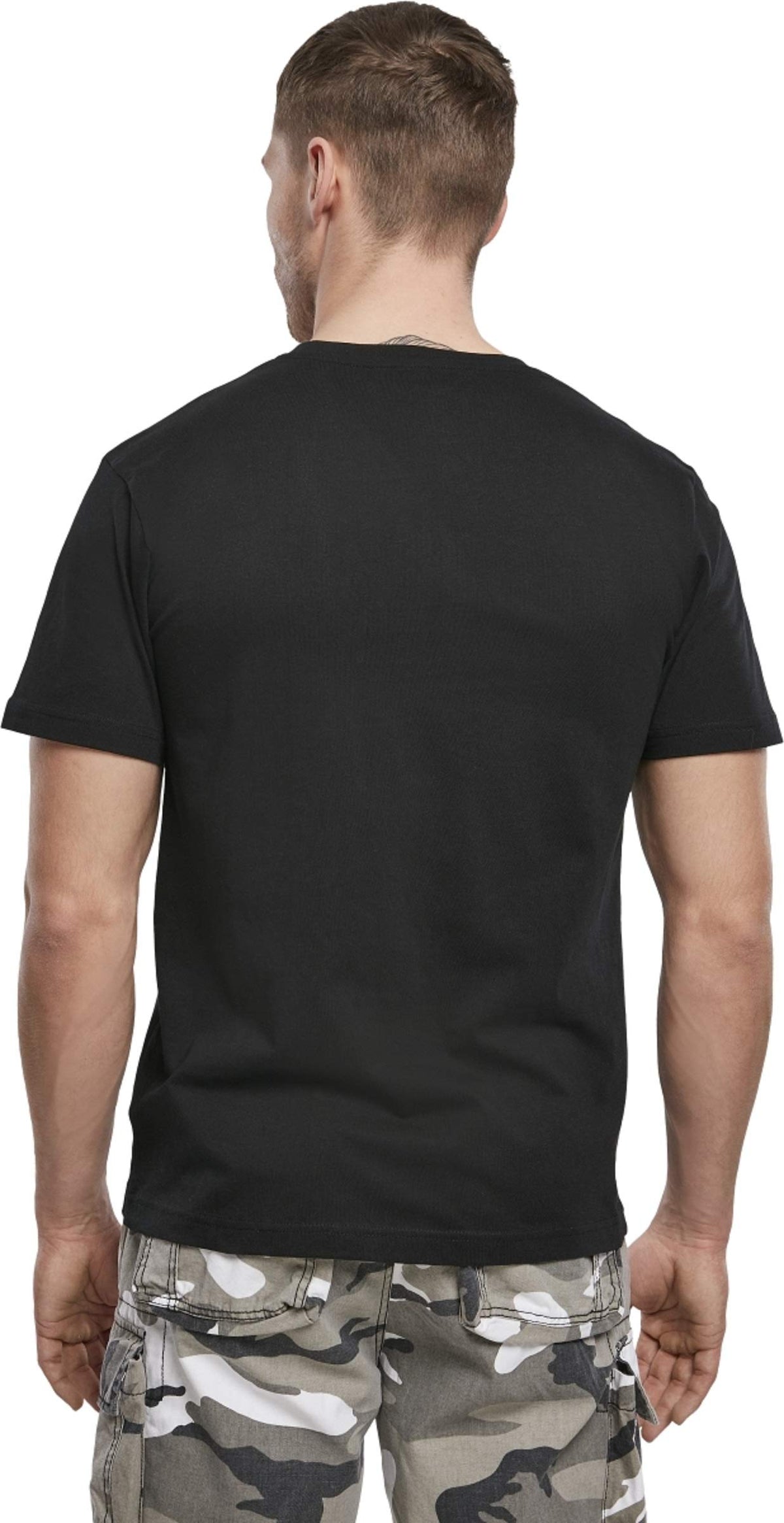 Brandit Men’s T-Shirt – Black Cotton Crew Neck Casual Short Sleeve Top
