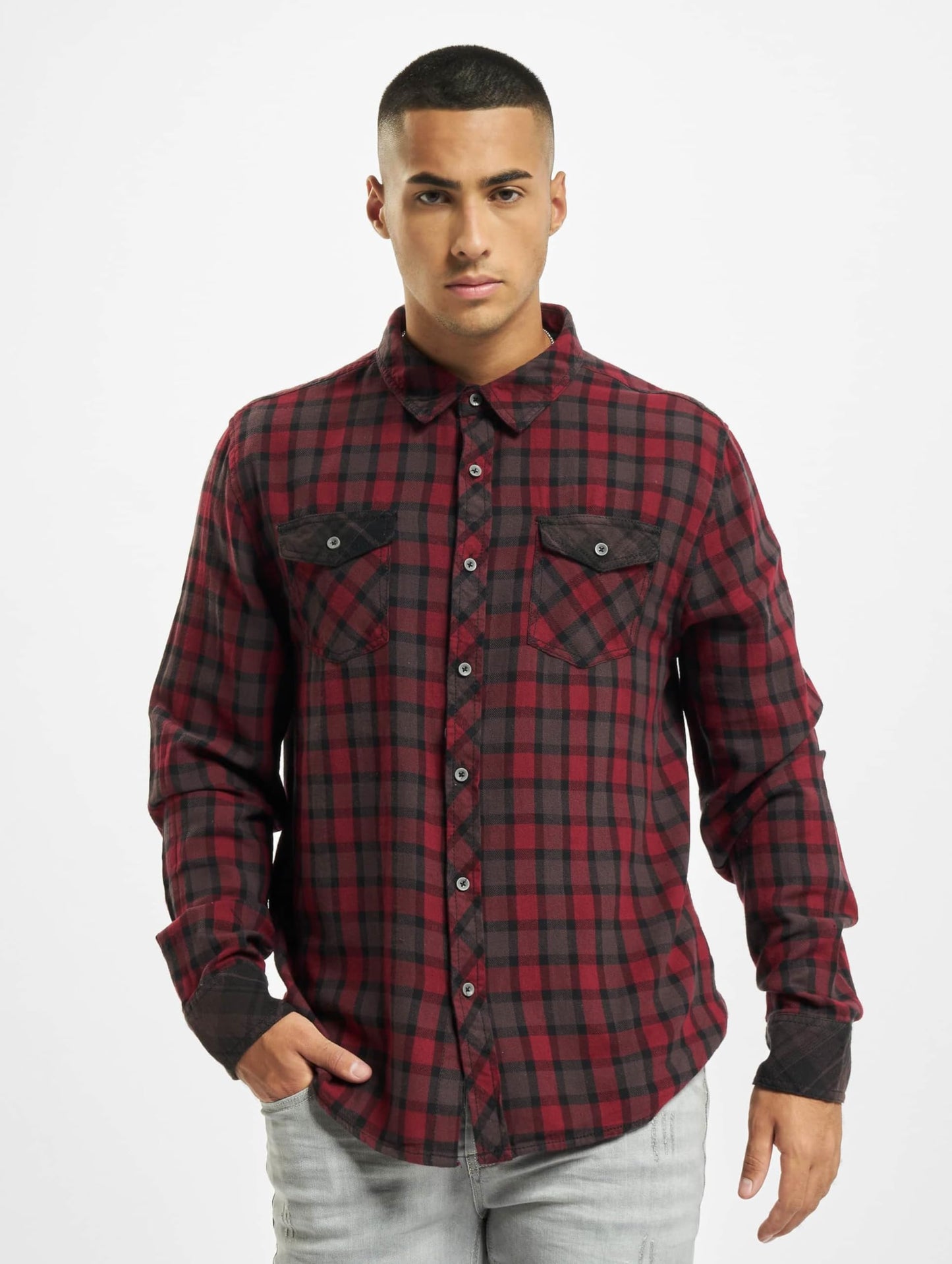 Brandit Men’s Checkshirt Duncan – Red/Brown Casual Flannel Style Shirt, Size S