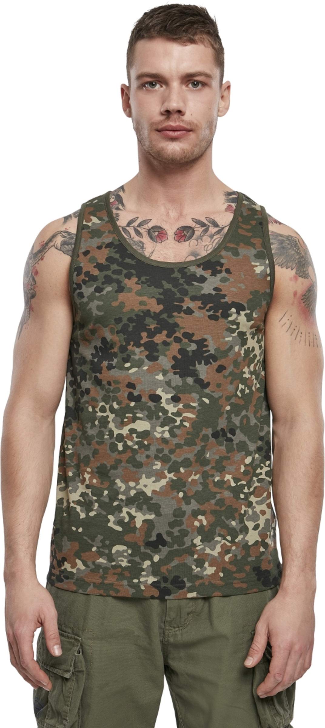 Brandit Men’s Flecktarn Camo Cotton Tank Top XL | Casual & Training Wear