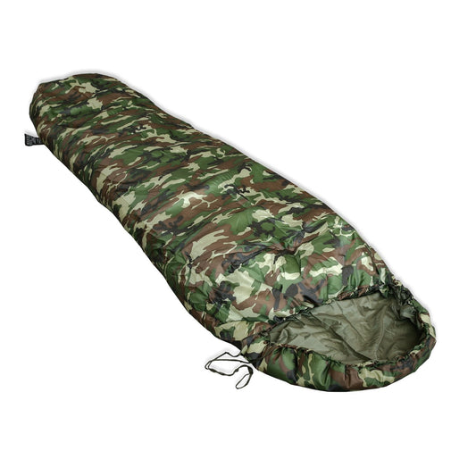 Mil-Tec Commando Sleeping Bag Woodland Camo – Lightweight Summer Mummy Bag