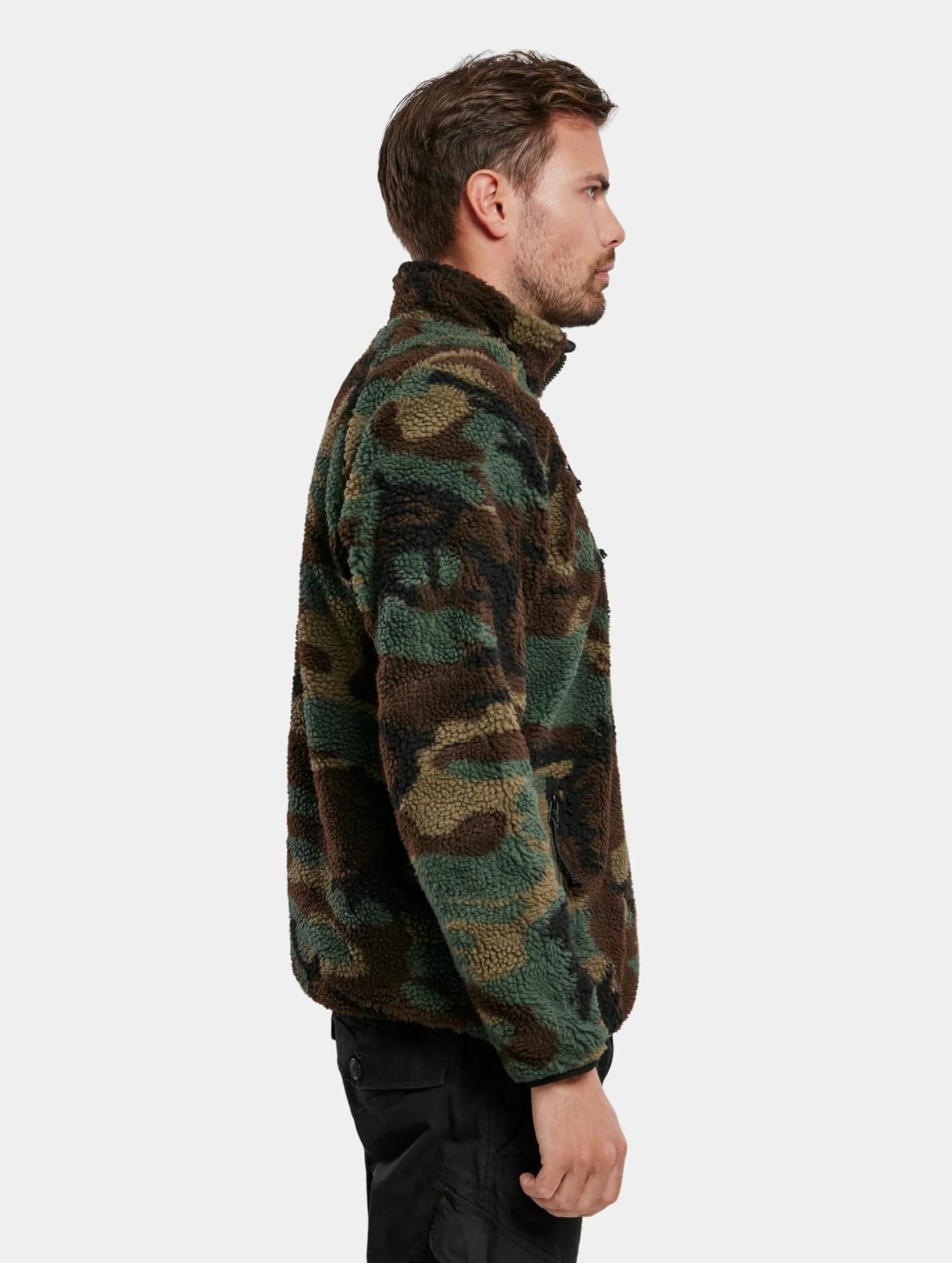 Brandit Men’s Teddyfleece Troyer Woodland S | Warm Pullover Outdoor Sweater