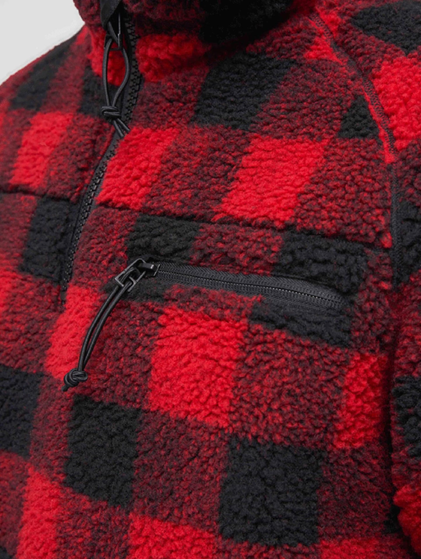 Brandit Men’s Teddyfleece Troyer Red/Black S | Warm Pullover Outdoor Sweater