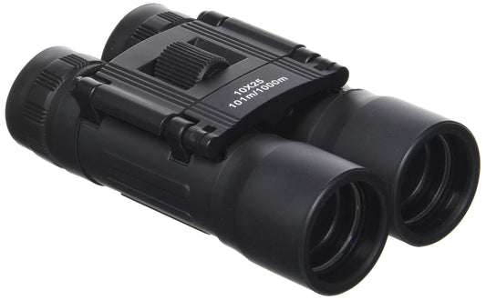 Binoculars 10x25 Black – Foldable Outdoor Cadet Hiking Camping with Pouch