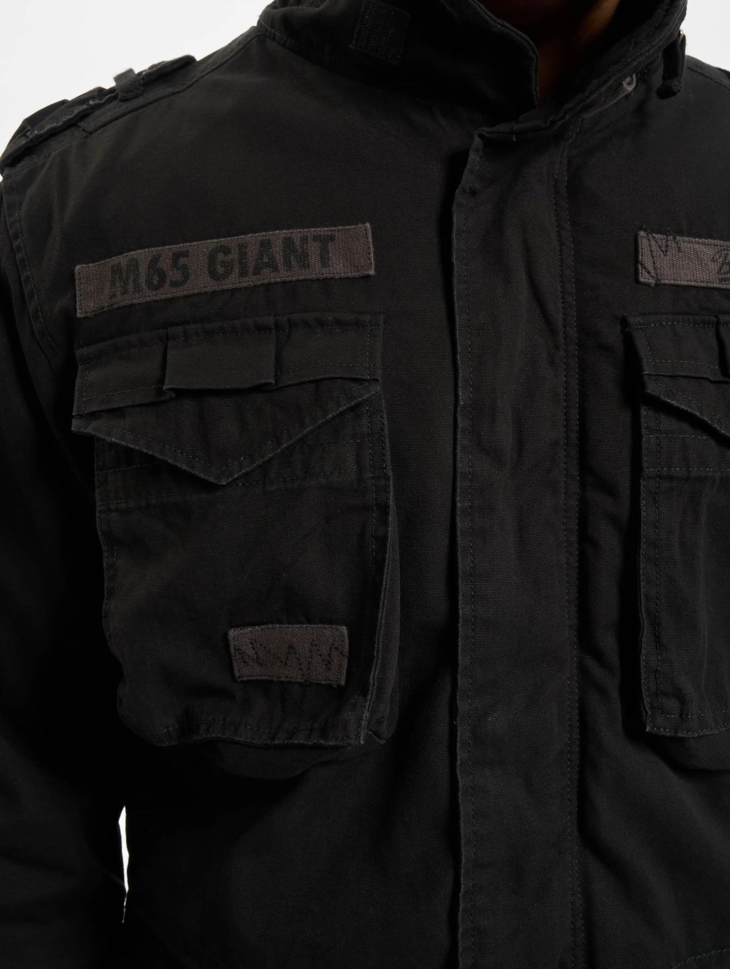 Brandit Men’s M-65 Giant Jacket Black – Vintage Military Field Coat 6XL