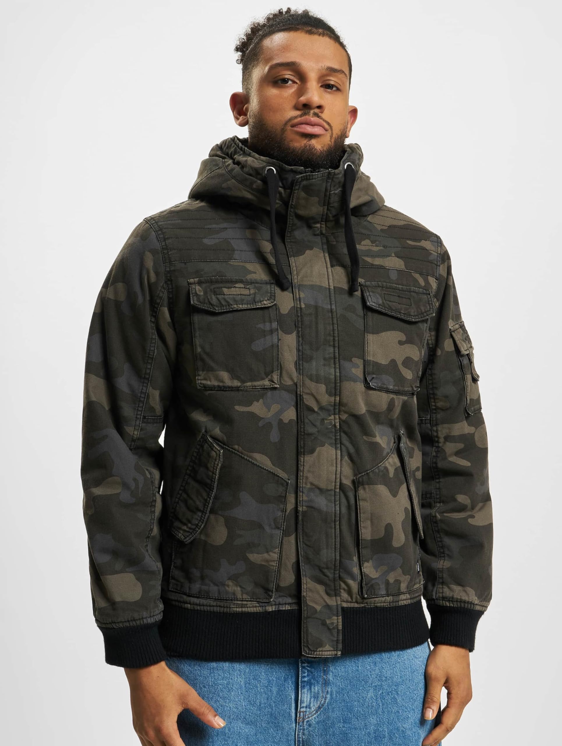 Brandit Men’s Bronx Jacket Dark Camo – Casual Military Style Coat L
