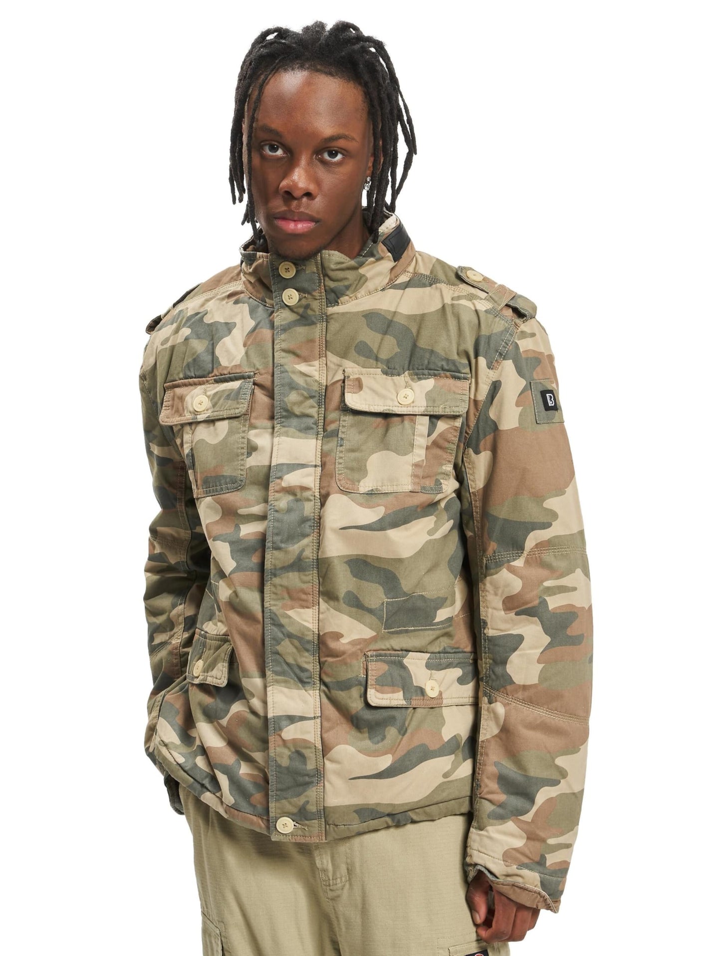 Brandit Britannia Winter Jacket Light Woodland L – Men’s Camo Coat