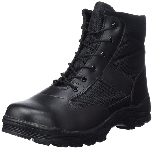 Mil-Tec Men’s Retro Mid Calf Boots Black Leather Tactical Style
