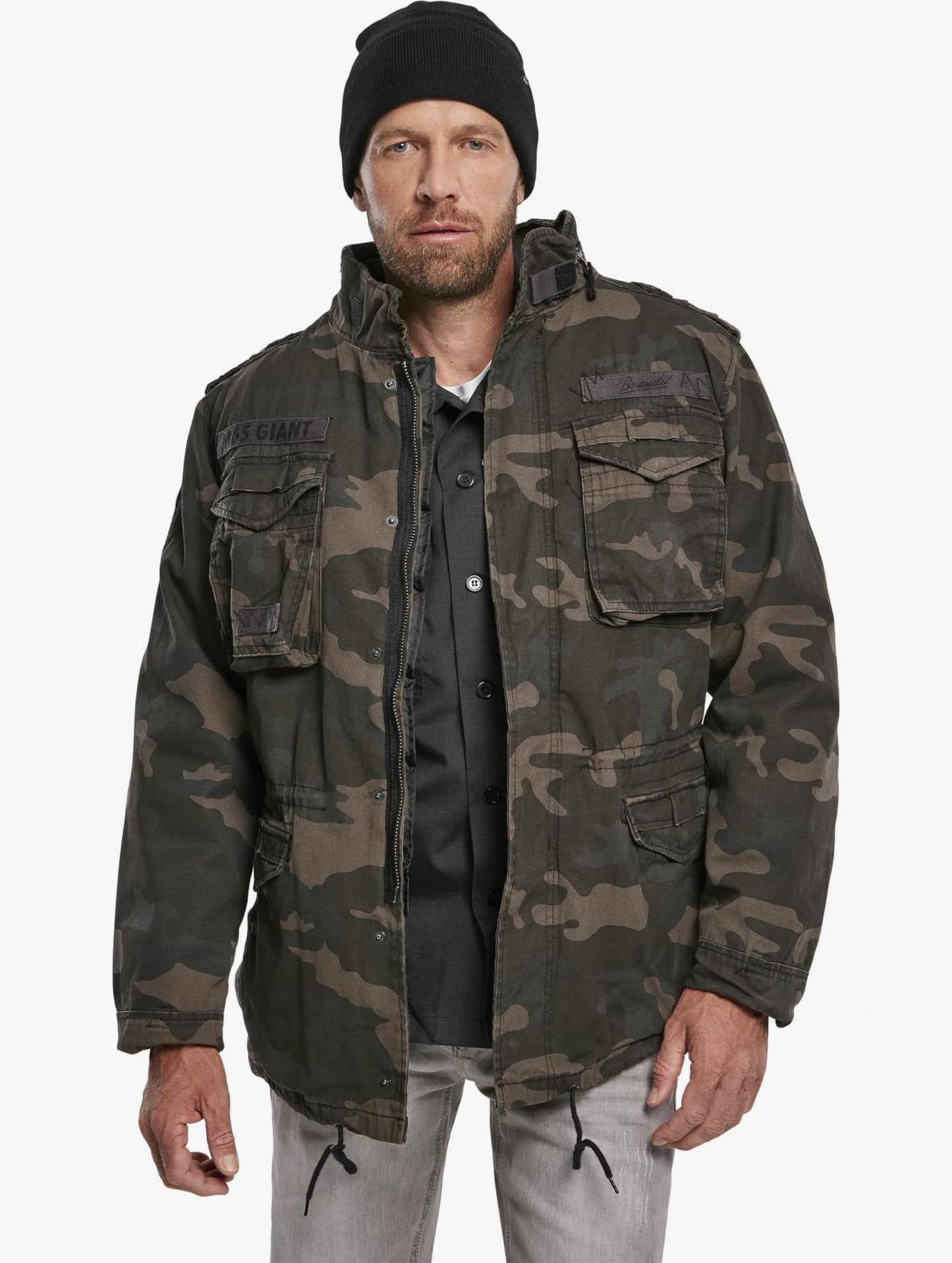 Brandit Men’s M-65 Giant Jacket Dark Camo – Vintage Military Field Coat L