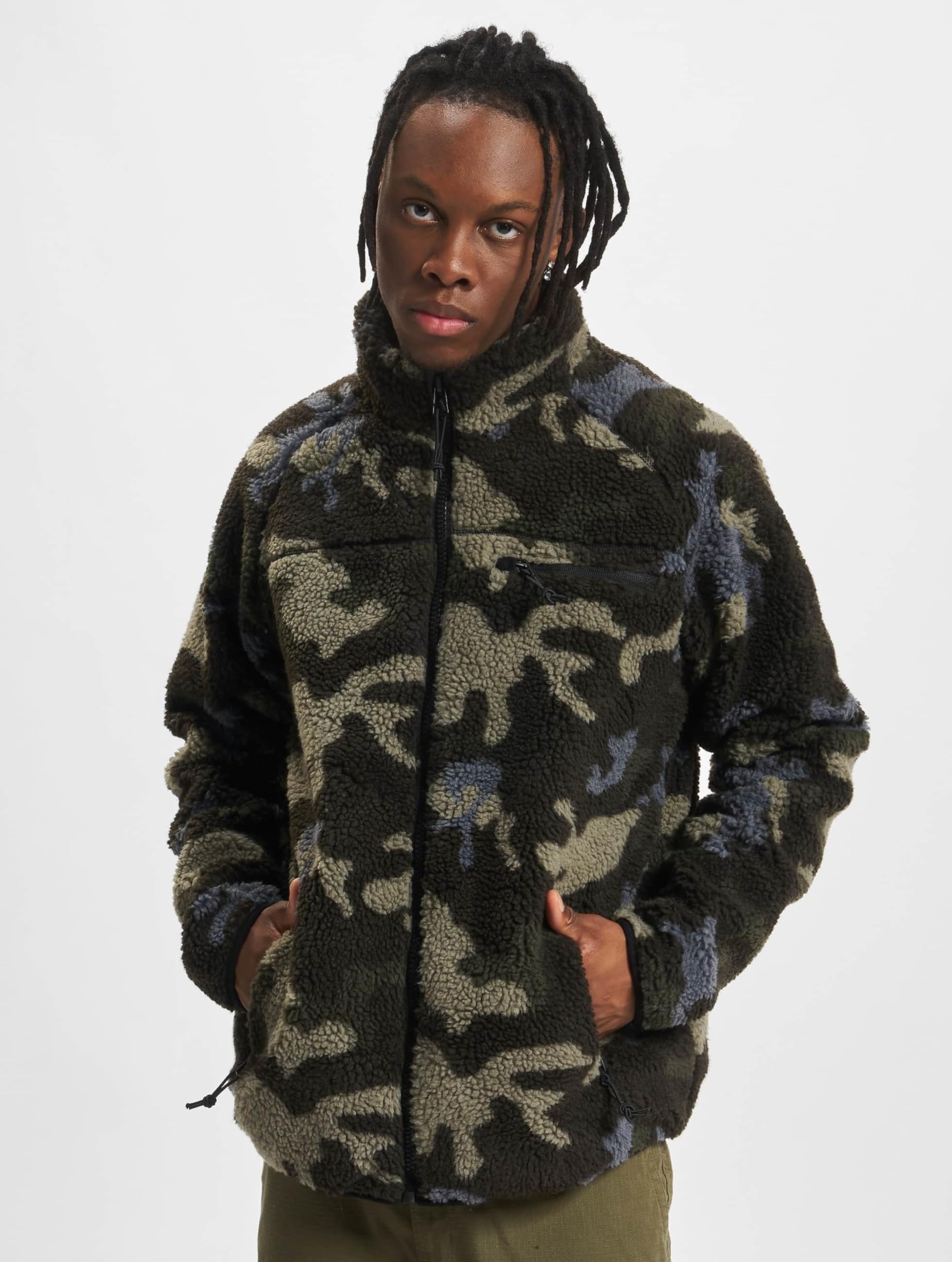 Brandit Men’s Teddyfleece Jacket Dark Camo XXL – Warm Outdoor Fleece