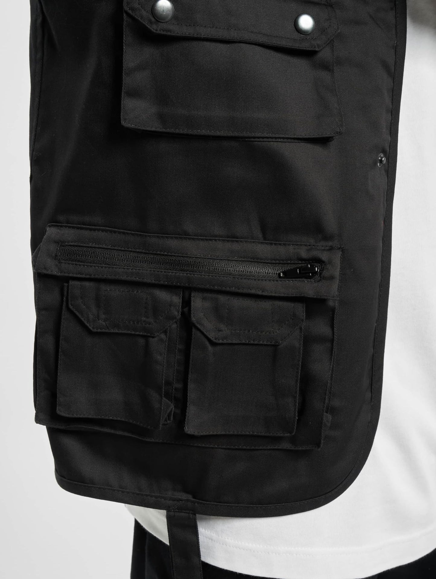 Brandit Men’s Hunting Vest – Black Outdoor Multi-Pocket Utility Vest, Size 7XL