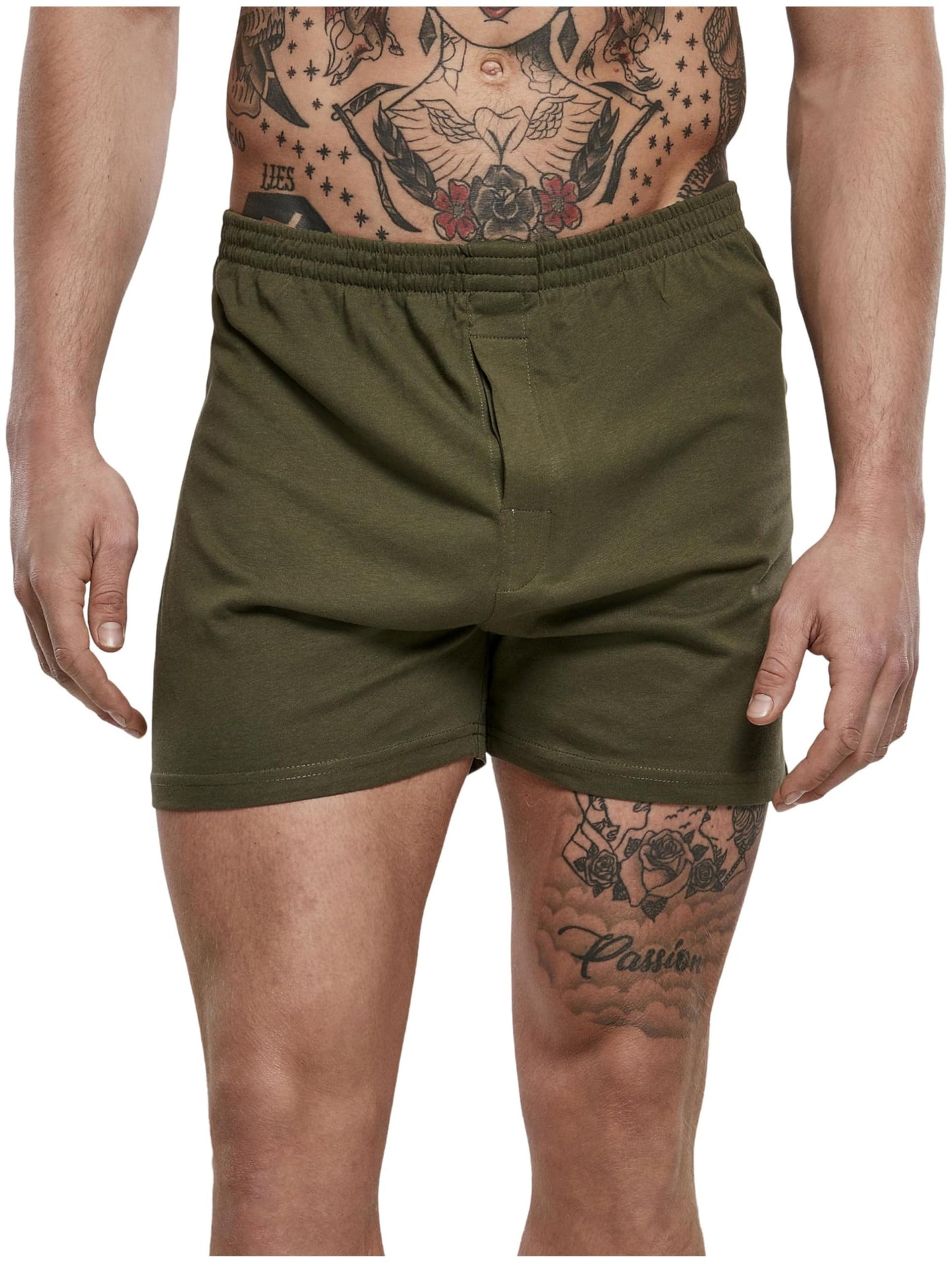 Brandit Men’s Boxer Shorts Olive – 100% Cotton Comfortable Underwear