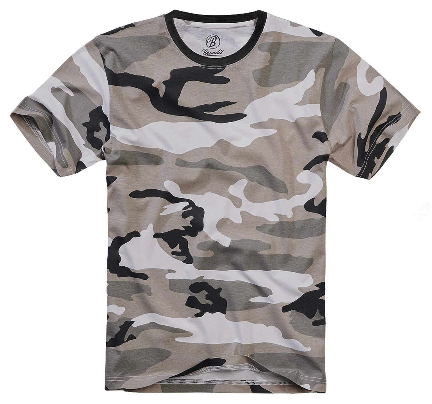 Brandit Men’s T-Shirt – Urban Camo Cotton Crew Neck Casual Outdoor Top, S