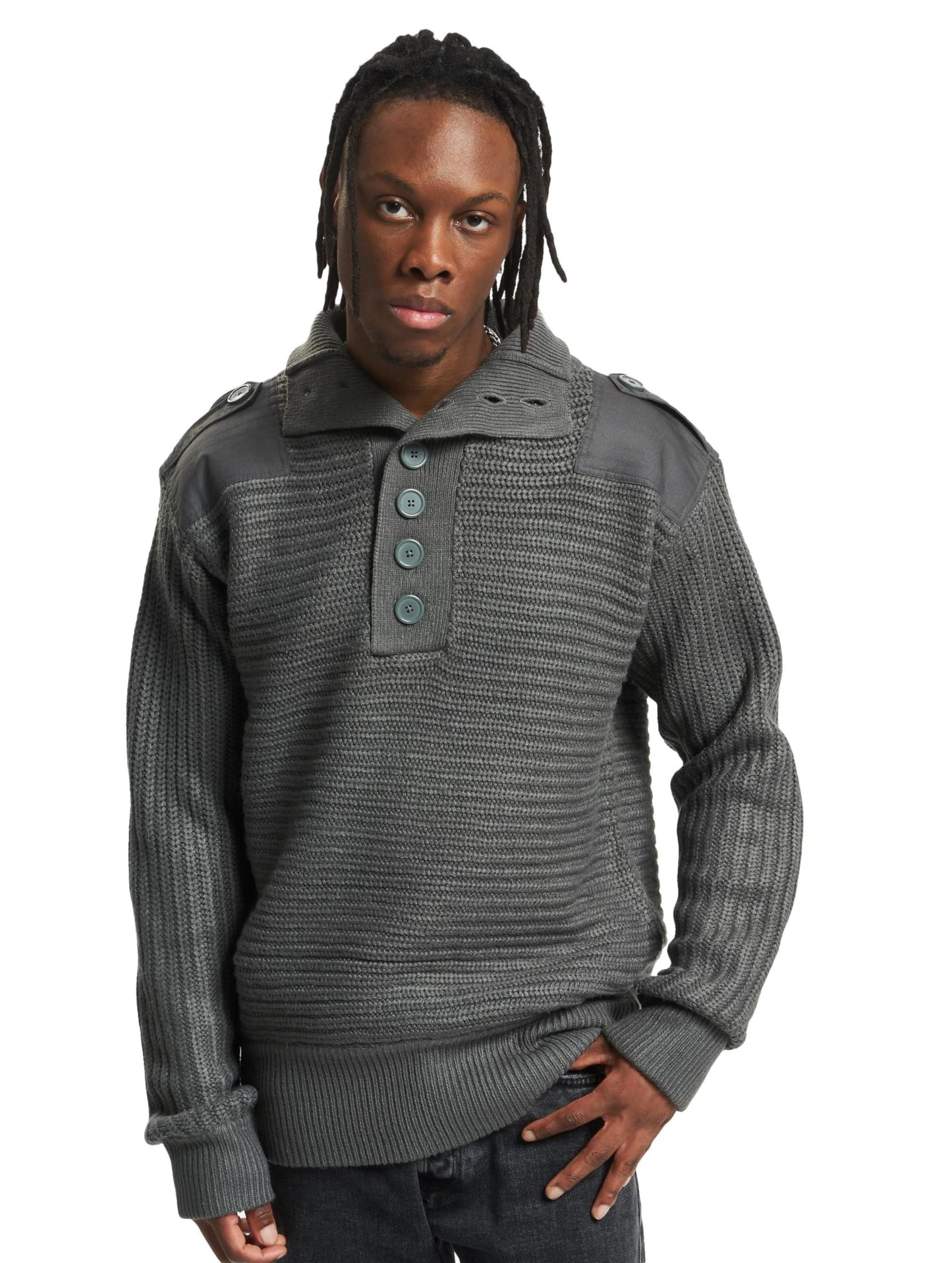 Brandit Men’s Alpin Pullover Troyer Olive | Warm Knit Outdoor Sweater