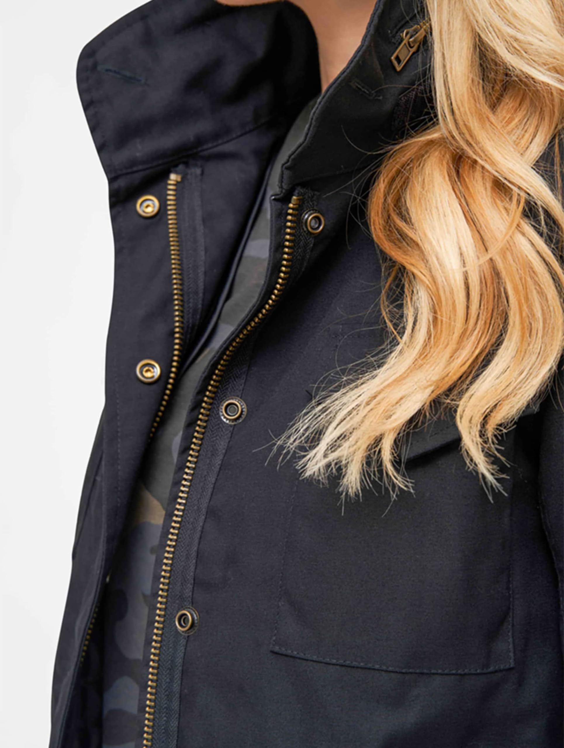 Brandit Women’s M65 Winter Jacket – Black Military Style Parka Coat, Size XS
