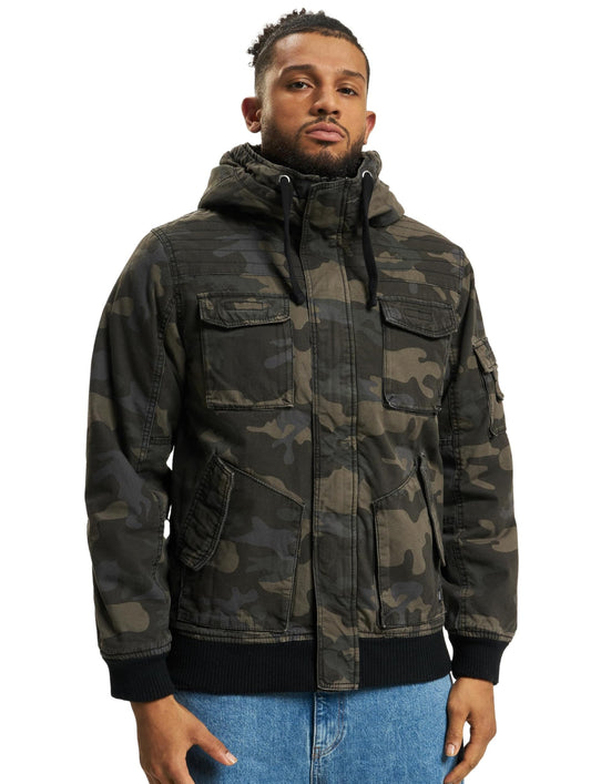 Brandit Men’s Bronx Jacket Dark Camo – Casual Military Style Coat L