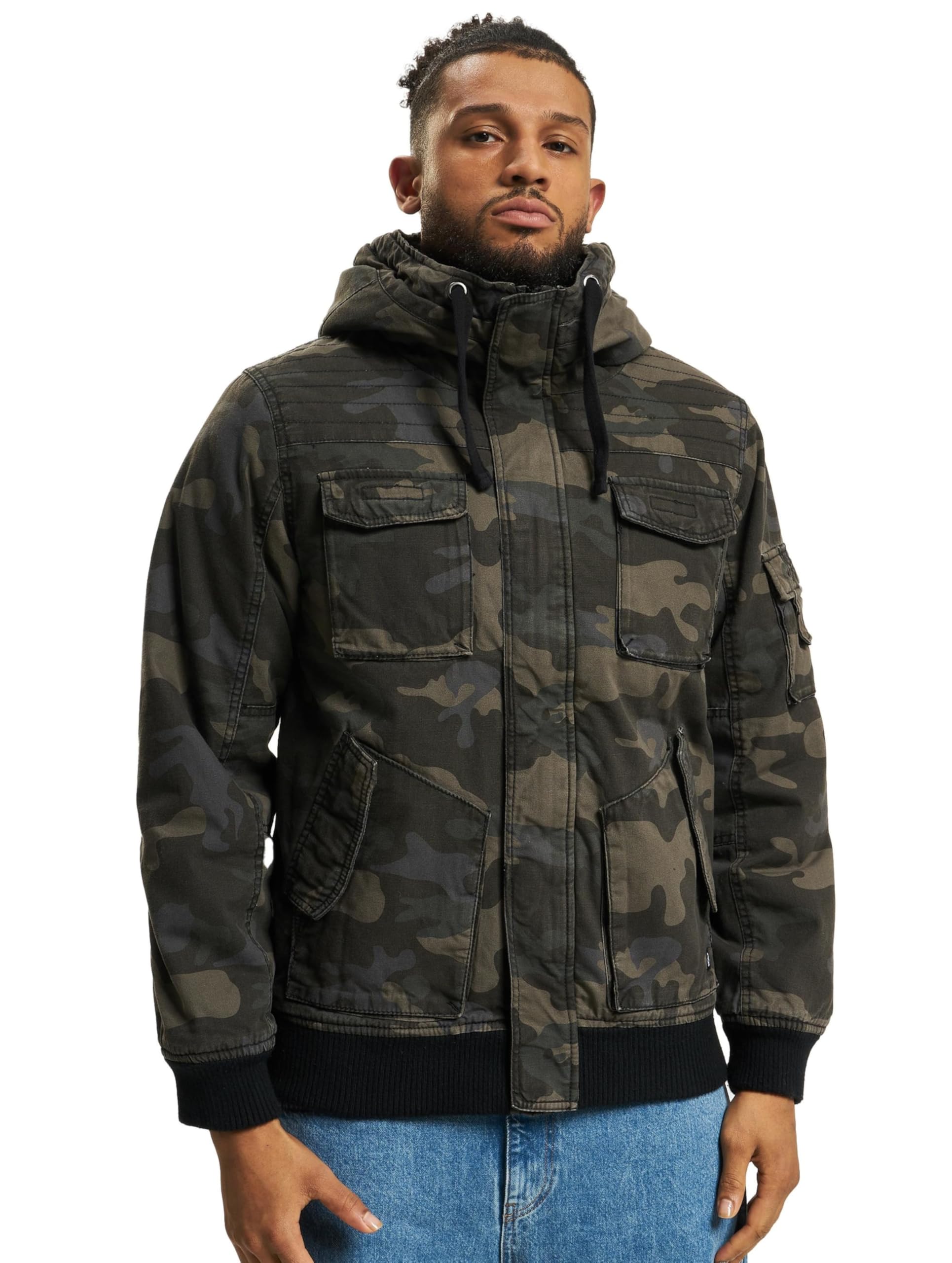 Brandit Men’s Bronx Jacket Dark Camo – Casual Military Style Coat M